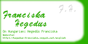 franciska hegedus business card